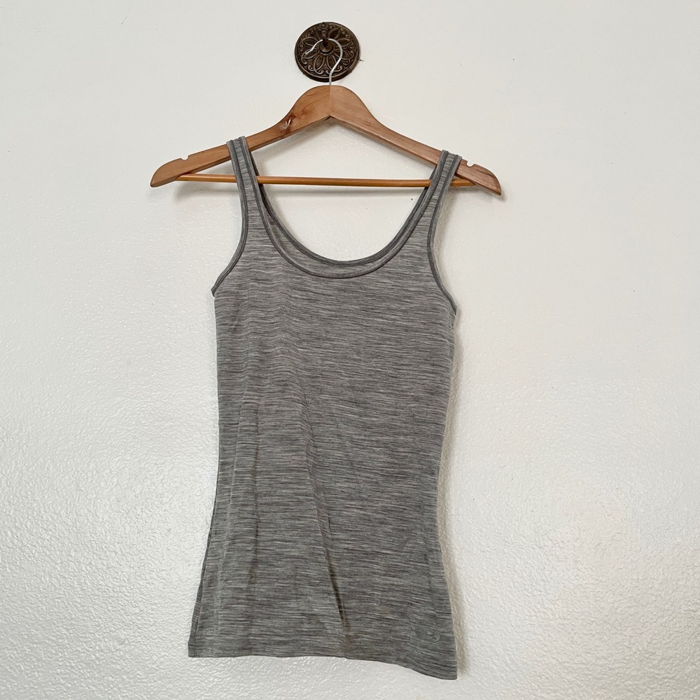 Icebreaker Siren Tank Top Womens XS Grey Merino Wool Blend Base Layer Scoop Neck